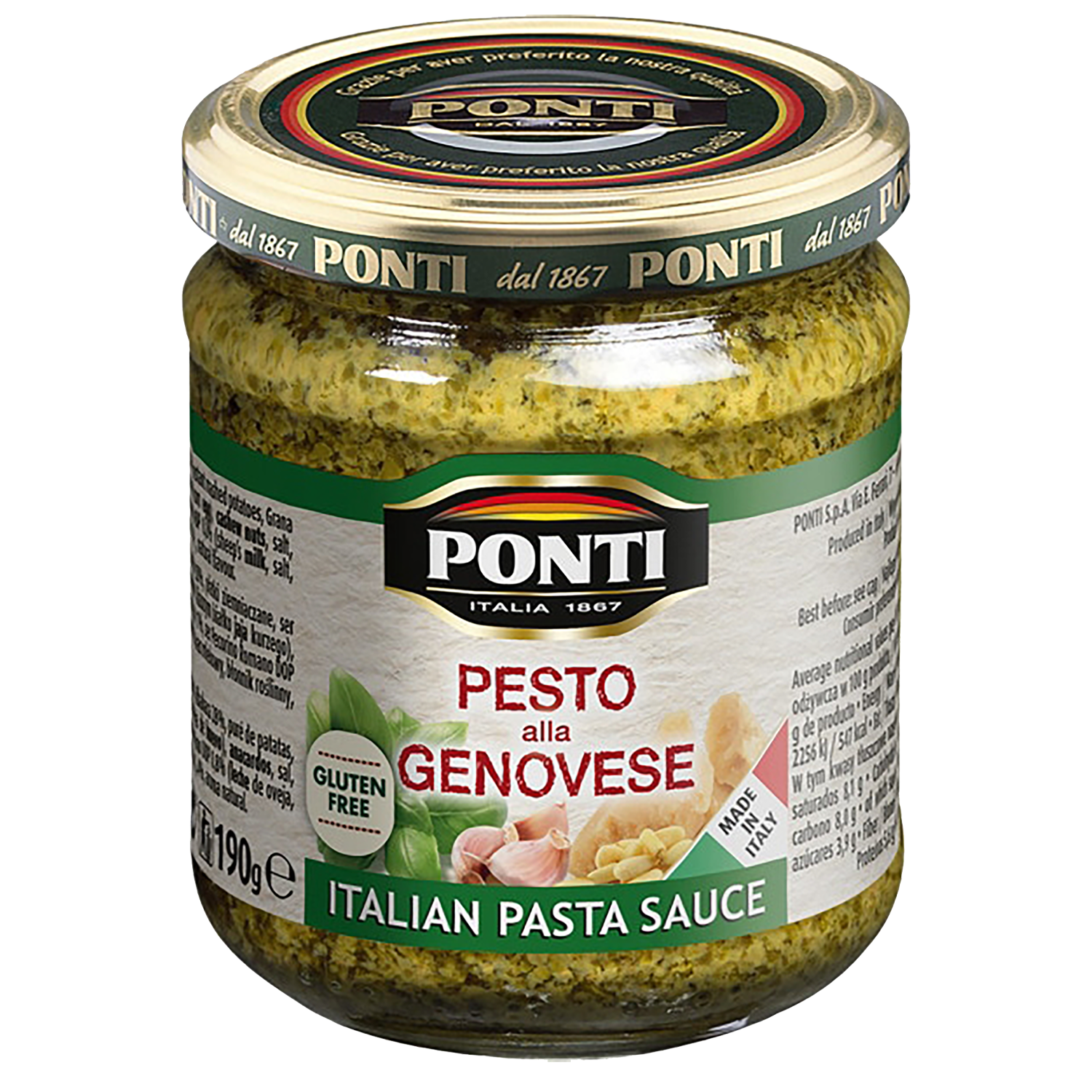 Salsa Pesto Genovese Ponti 190 gramos