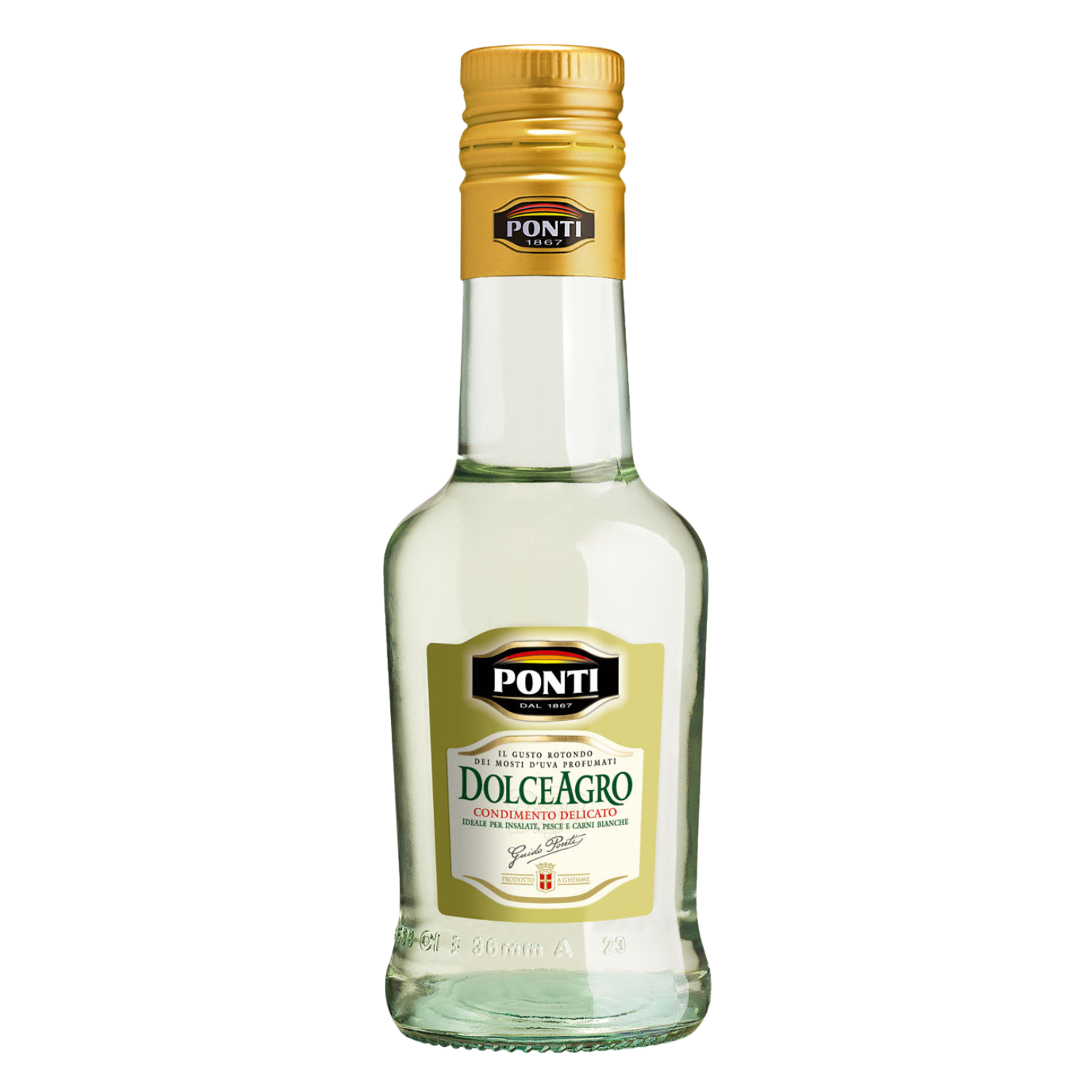 Ponti condimento balsámico bianco de vinagre de vino y mosto de uva botella 250 ml